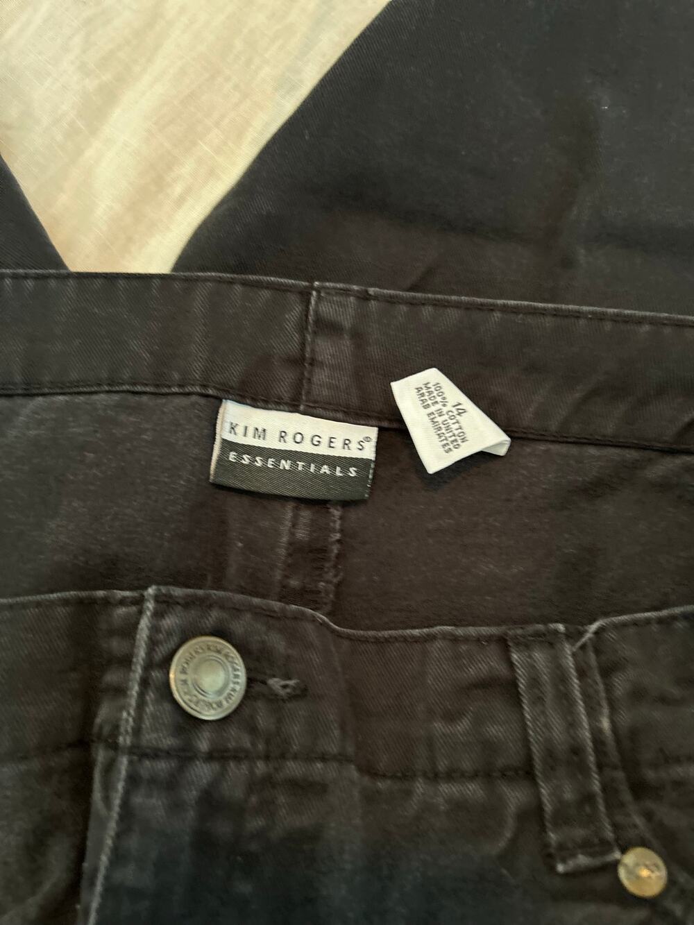 Kim rogers essentials black womenβs jeans size 14